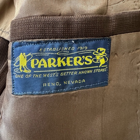 Vintage Prestige Western Suit Jacket & Vest 2pc Mens 46R Cowboy Rockabilly Brown - Picture 9 of 16